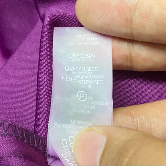 Calvin Klein Flutter Sleeve Scuba Crepe Sheath Dress Office Work Career Purple 8 - Picture 5 of 6